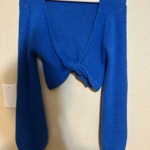 A Classy Chic Boutique Vibrant Blue Crop Top